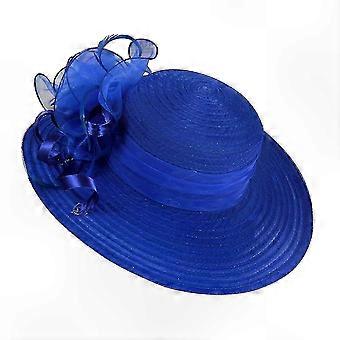 Women's Elegant Floral Wide Brim Hat for Derby and Church occasions Organza Fabric