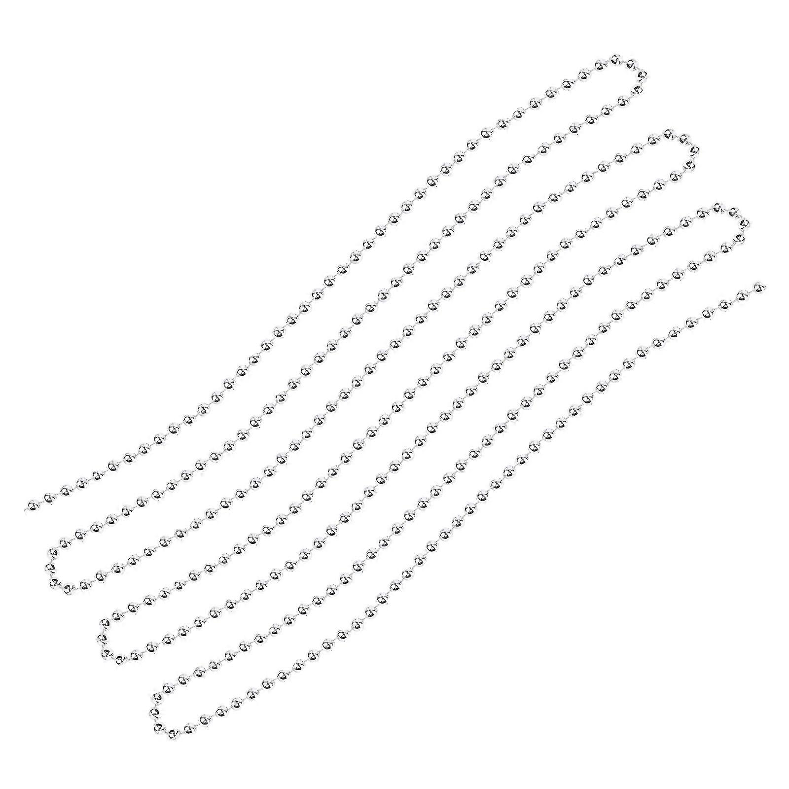 Plastic Beads Garland for Xmas Decoration Silver Color