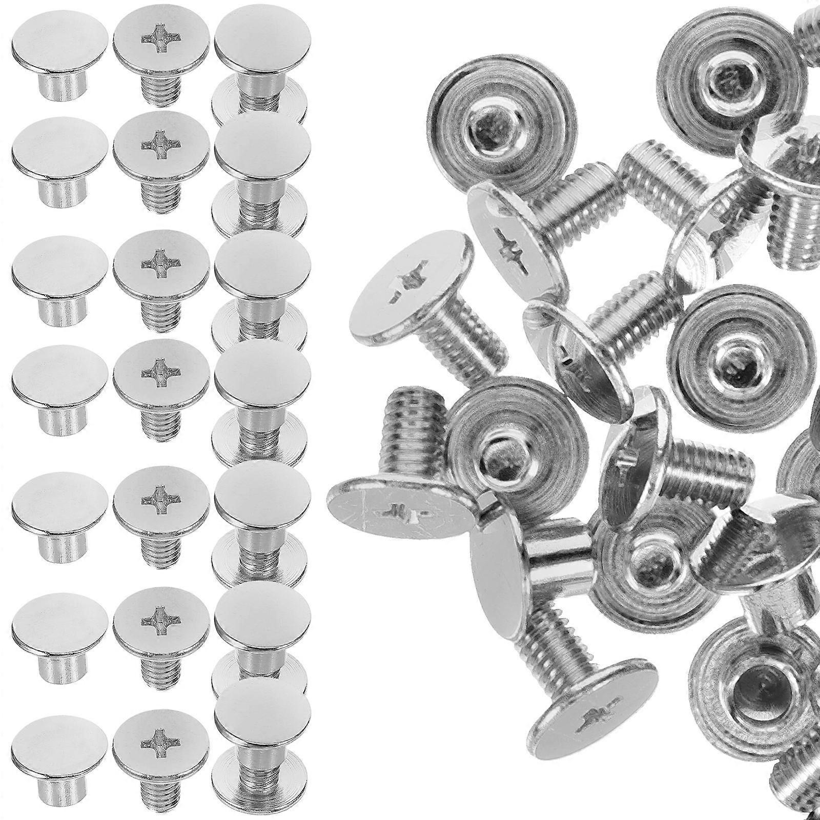 Silver Metal Book Screws for DIY 100Pcs Binding Screw Rivets Kit