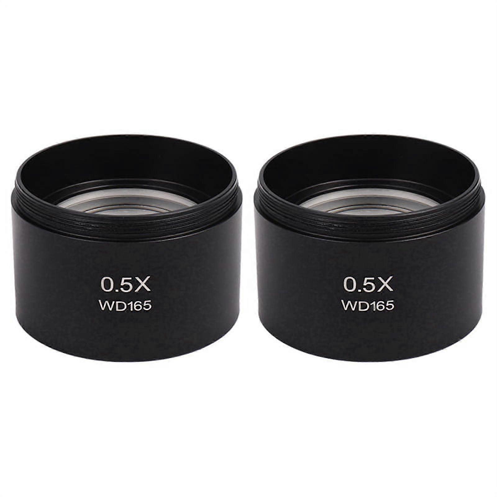 2X Wd165 0.5X Stereo Microscope Auxiliary Objective Lens Barlow Lens with 1-7/8 Inch(M48mm)Mounting Thread