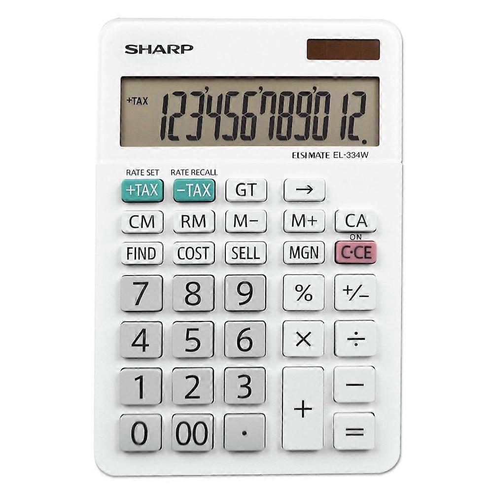 Compatible with SHARP EL-334W Large Desktop Calculator, White