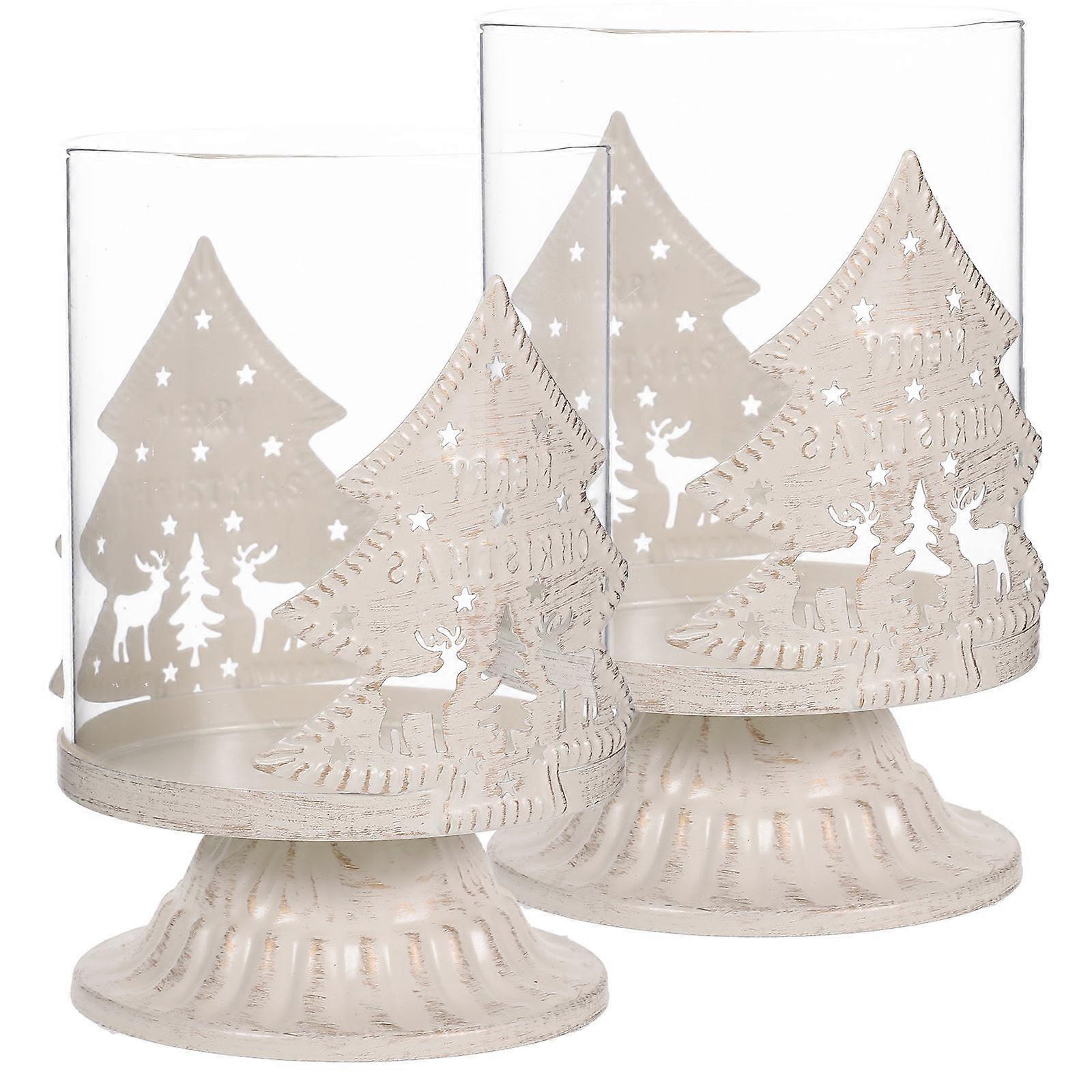 Xmas Tree Style Christmas Candle Holder with 8Pcs Candle Stand