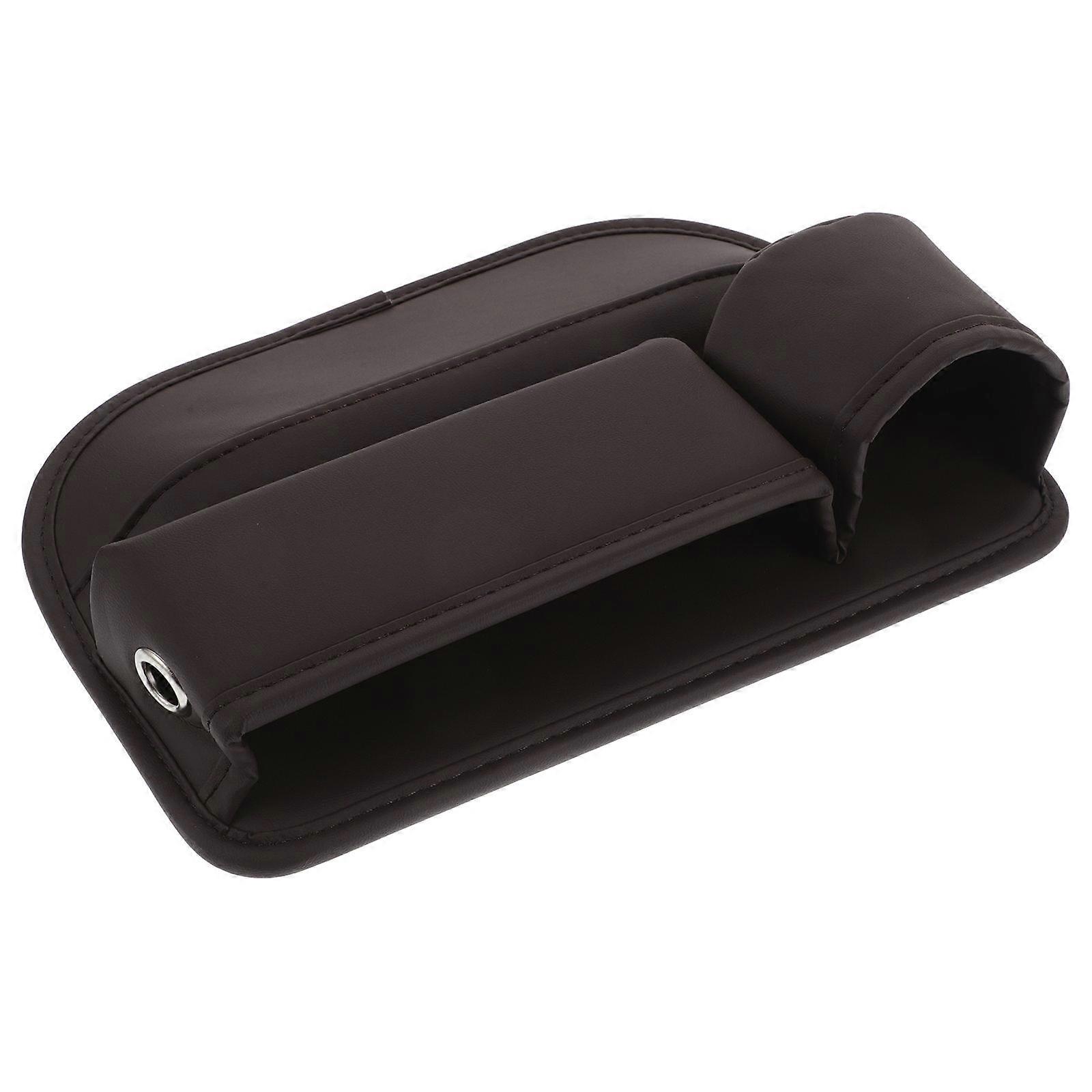 PU Car Seat Gap Filler Organizer for Storage Use 2Pcs Brown Multifunctional Box