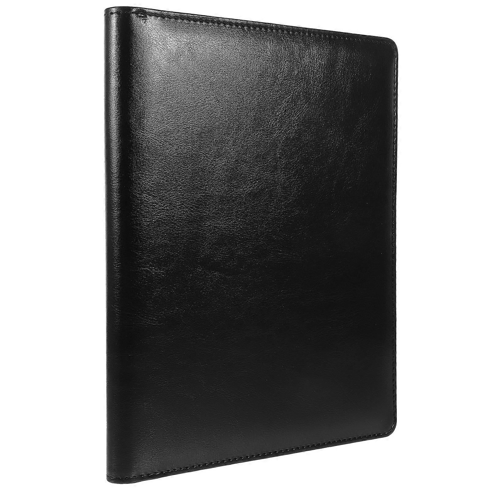 Office Portfolio Supplies 2Pcs File Folder Holder For Conference Use 24X18.50X2.50CM Black Design With Flexible Pen Holder