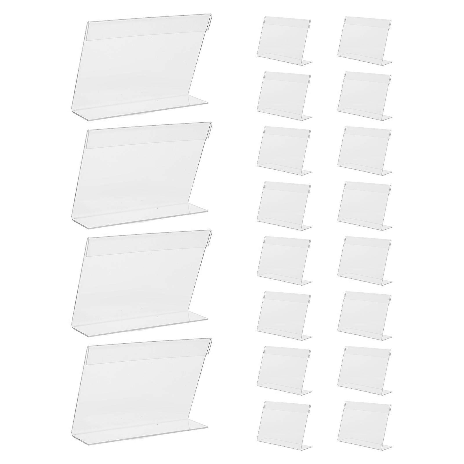 20Pcs Acrylic Sign Holders Transparent Design Ideal For Content Changeable Displays In Restaurants And Supermarkets