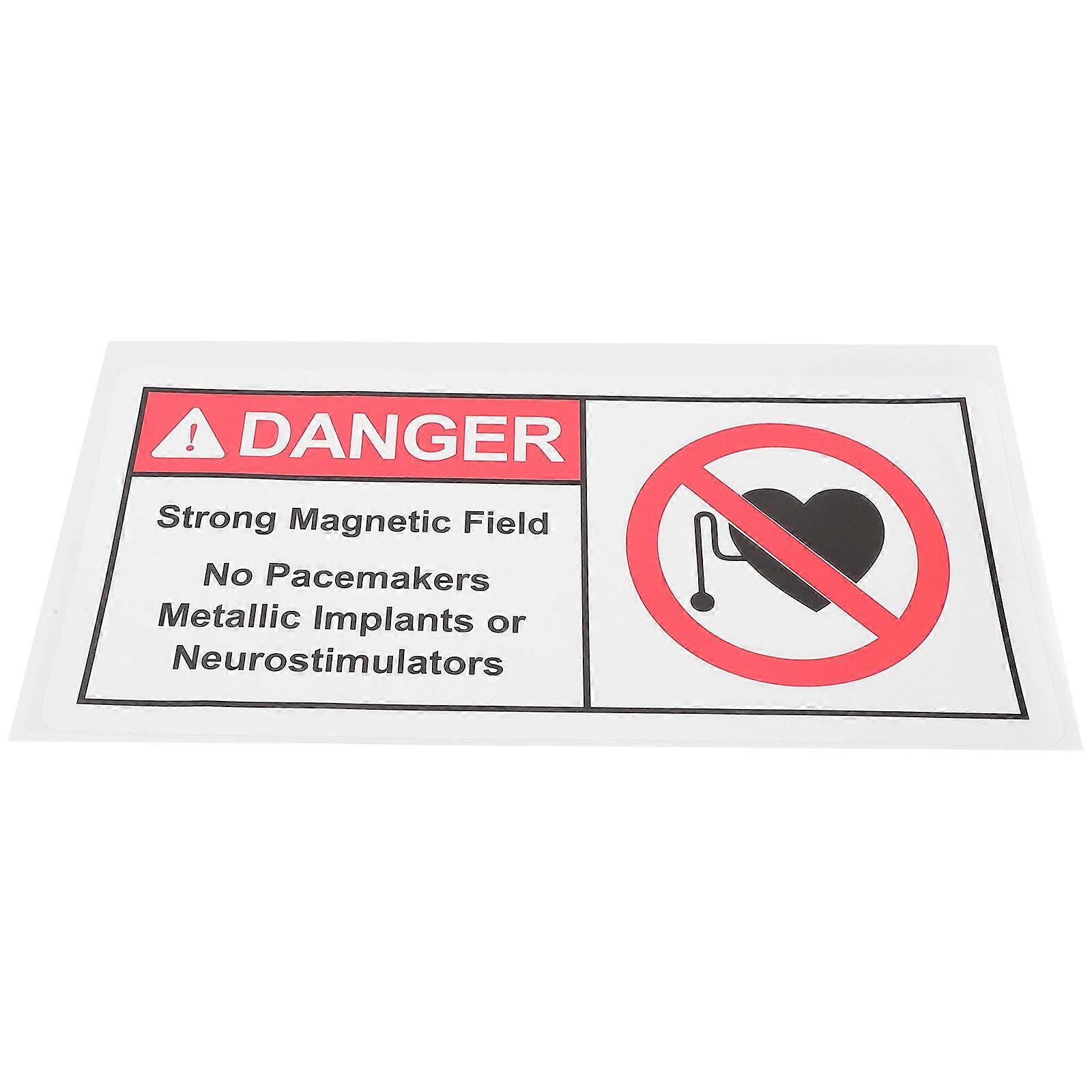 Magnetic Field Warning Sticker No Sign for Warning 5Pcs