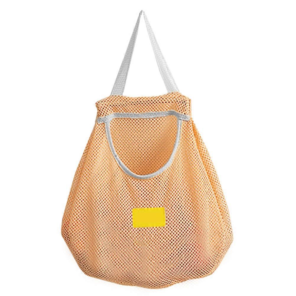 Freshness Preservation Fruit Mesh Bag Home Kitchen Use Khaki Wall-mounted Design Ample Storage 1Set