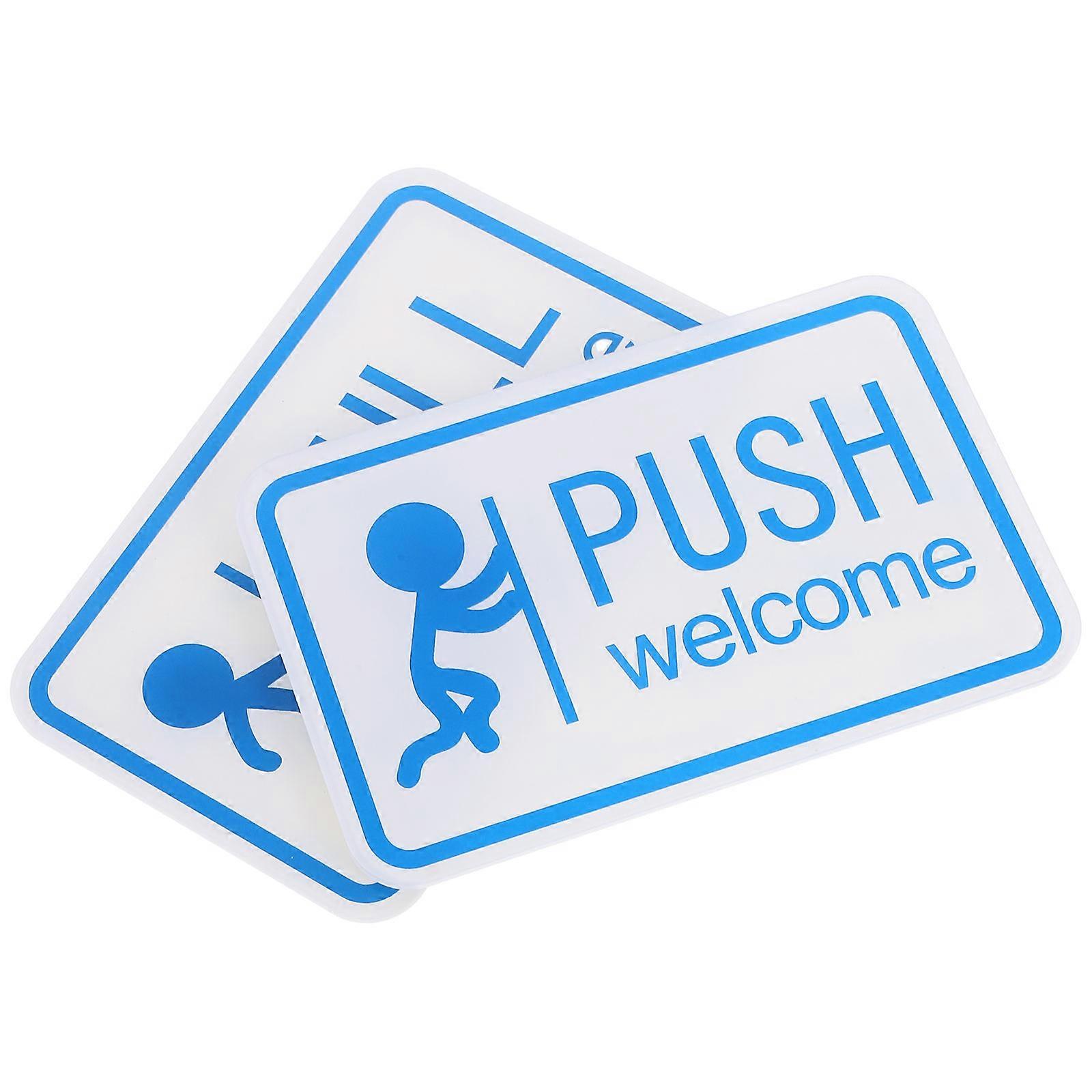 Door Push And Pull Sign Plates 5 Sets Acrylic Reminder Signs Rectangular Directional Guidance Public Places Suitable For Restaurants Warehouses