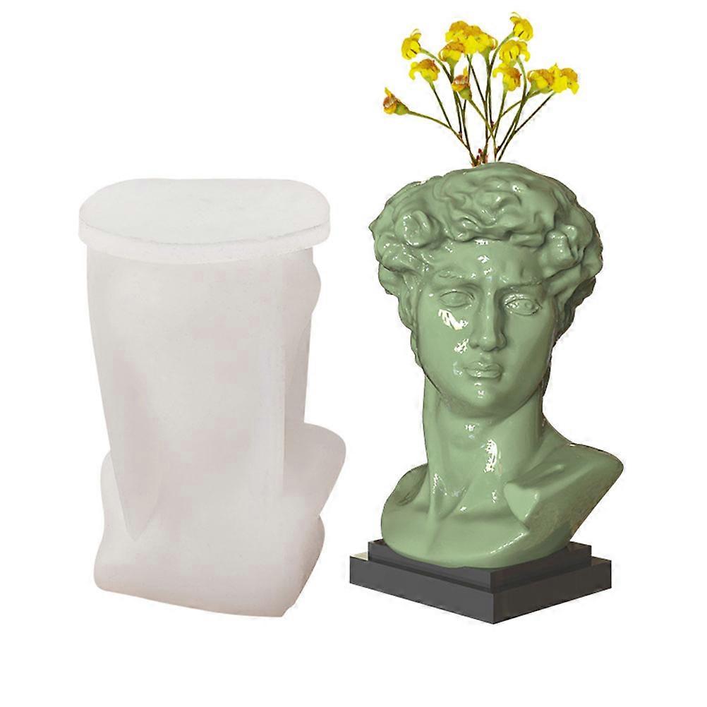 Silicone Mold David Head for Pen Container DIY Craft 4Pcs White Set