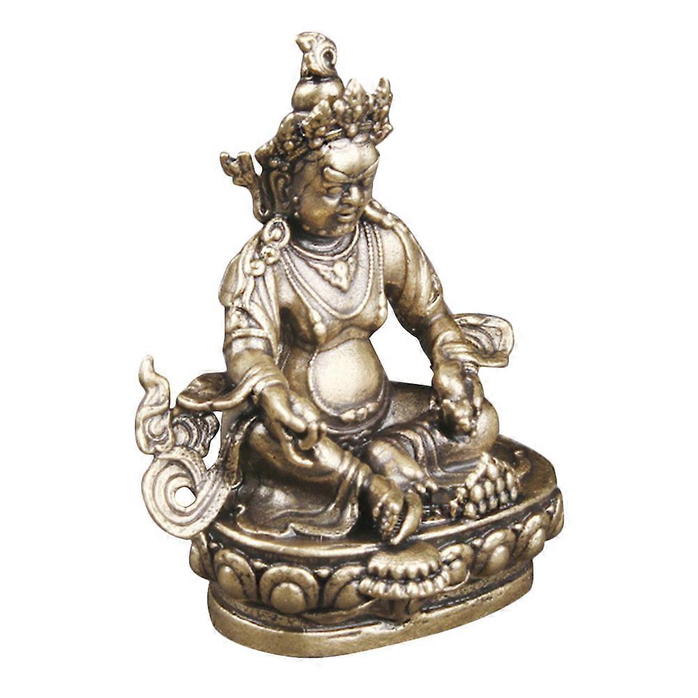 Brass Of Wealth Figurine 3Pcs Retro Decoration Desktop Ornament Designed For Buddists Supporting Indoor Elegance