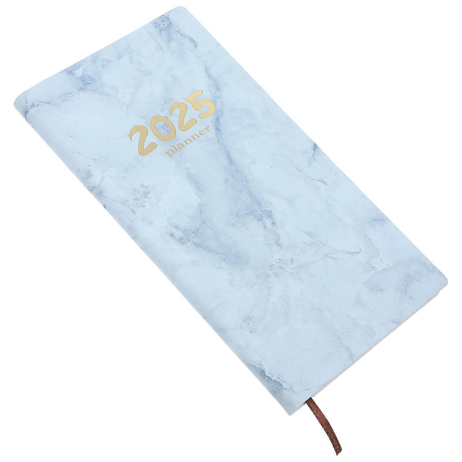 5Pcs Daily Planner Notebook for Writing Use Blue PU Paper Agenda Notepad