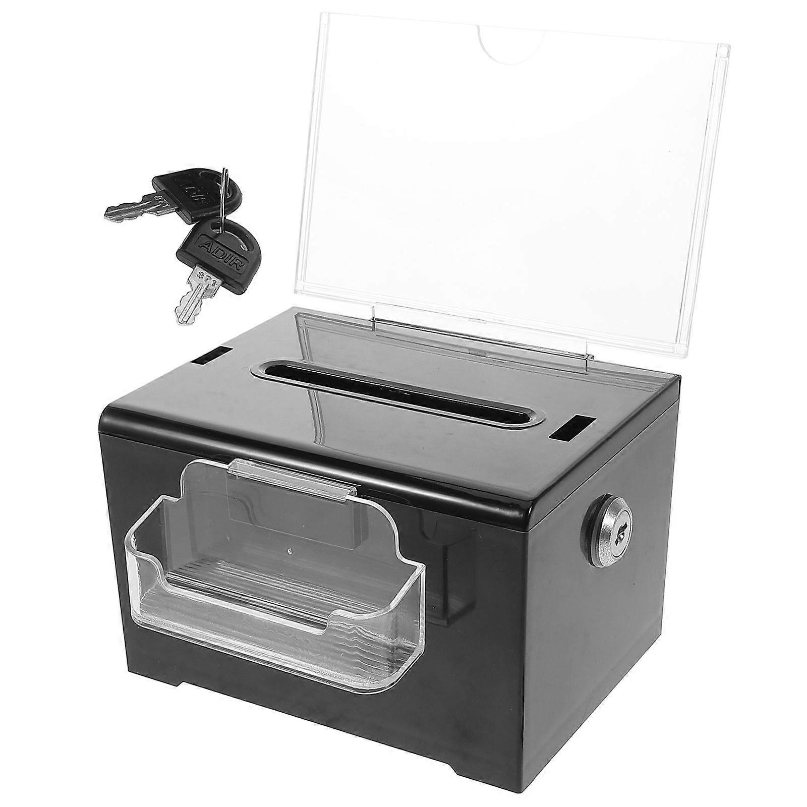 Clear Acrylic Donation Box With Lock For Fundraising Voting Event 6.2X4.5X3.9In Secure Storage 1Set