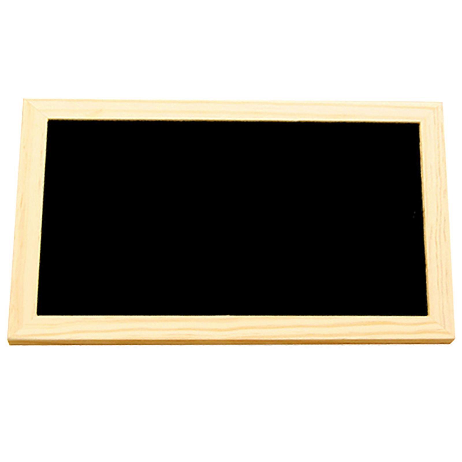 Erasable Message Board Chalkboard For Wall Rectangular Shape Black Wood 30x20cm 1Pack