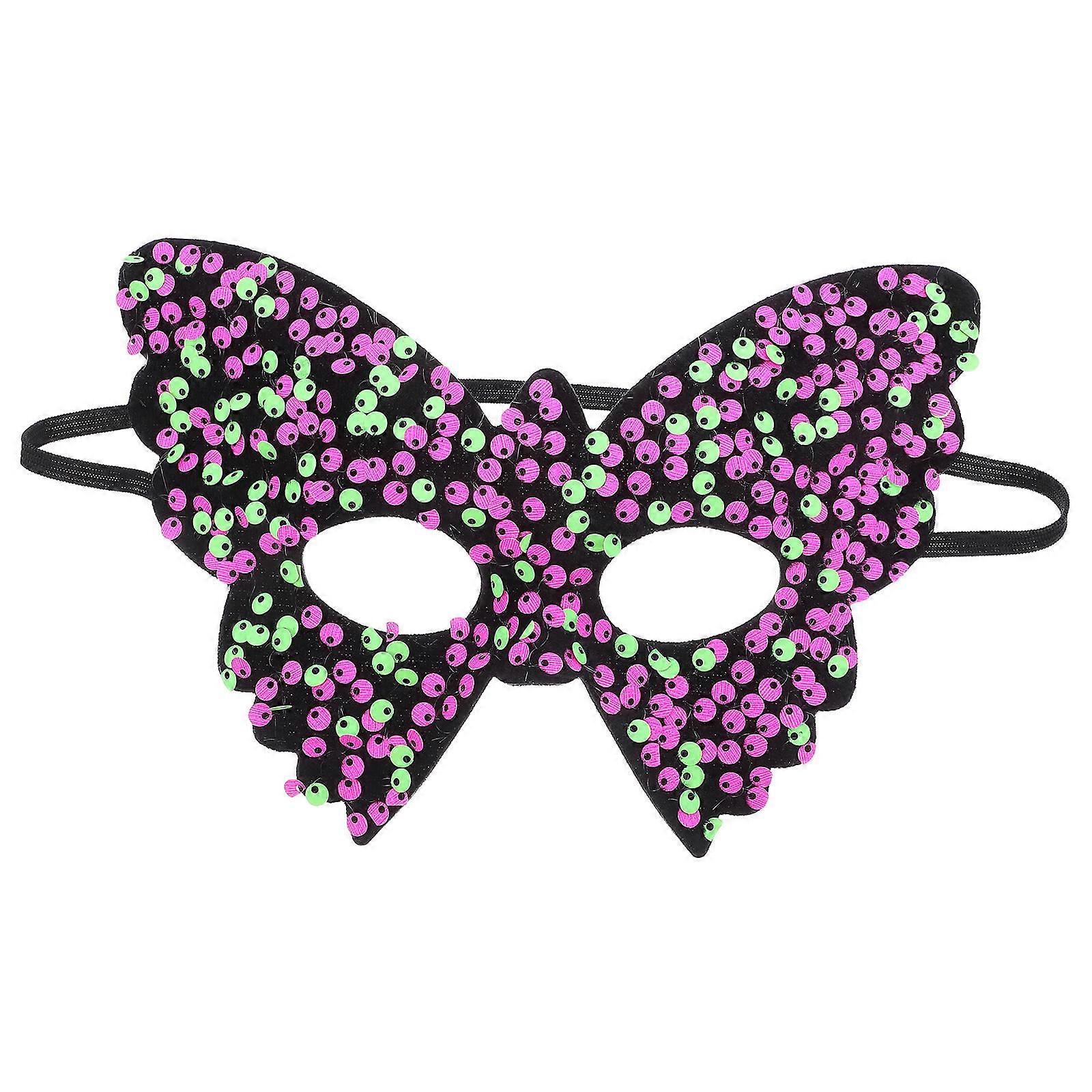 Cosplay Party Mask Half Face Design for Stage Performances and Masquerade Balls in Rosy Plastic with Comfortable Wear 1Set