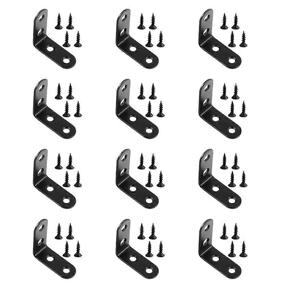 Furniture Corner Bracket Thickened Right Angle Brace with Screws 36Pcs