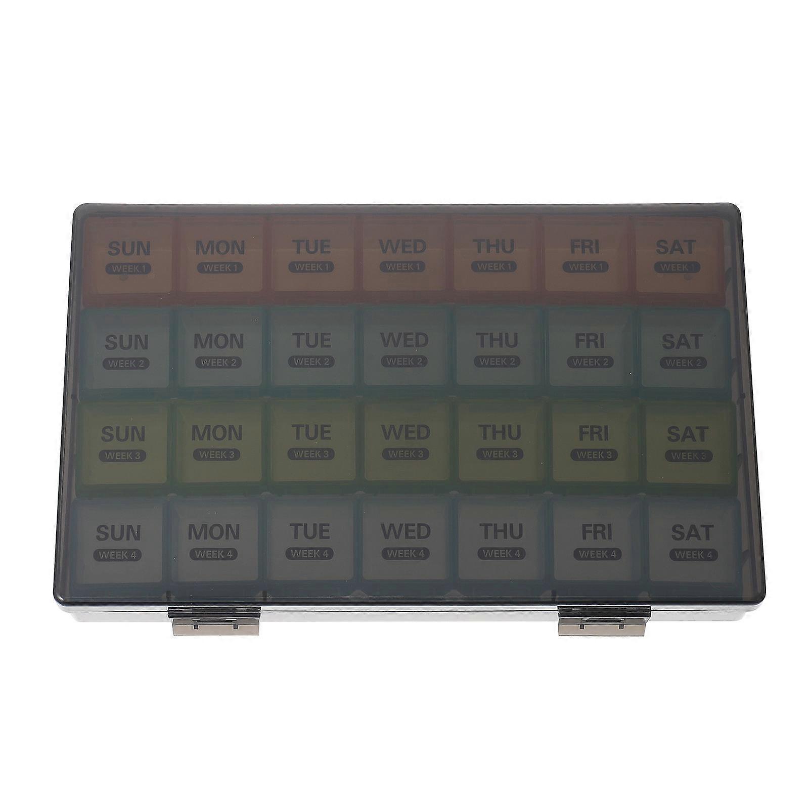 Weekly Organizer Portable Dispenser 2 Sets For General Public Home Use 28.00X14.30CM PP Medicine Storage