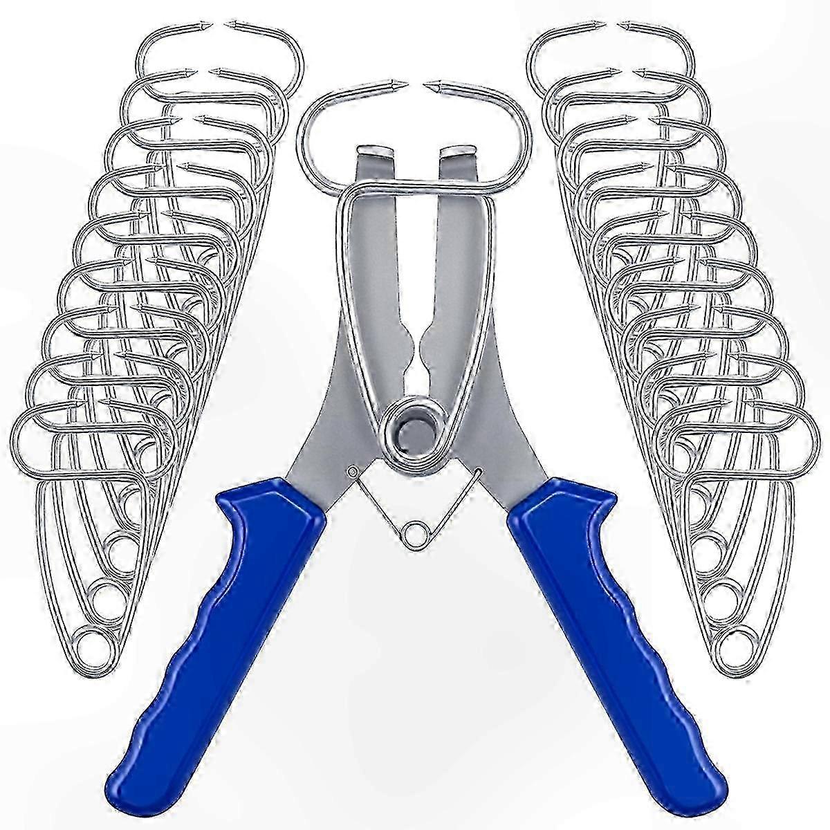 Spring-Loaded Pliers and 20-Piece Miter Clamp Set for Woodworking Tasks