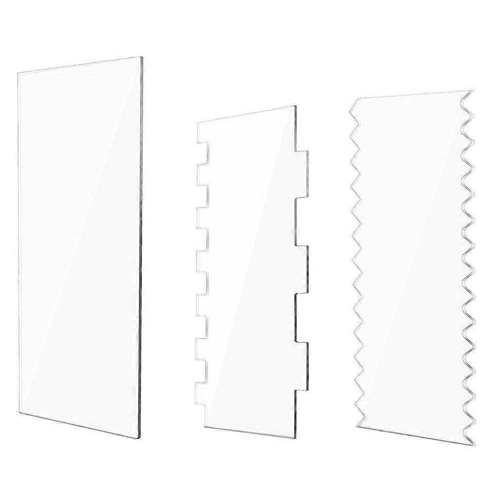 3Pcs Kitchen Baking Tool Acrylic Cake Icing Non-Stick Baking Supplies 30X12Cm Practical Design