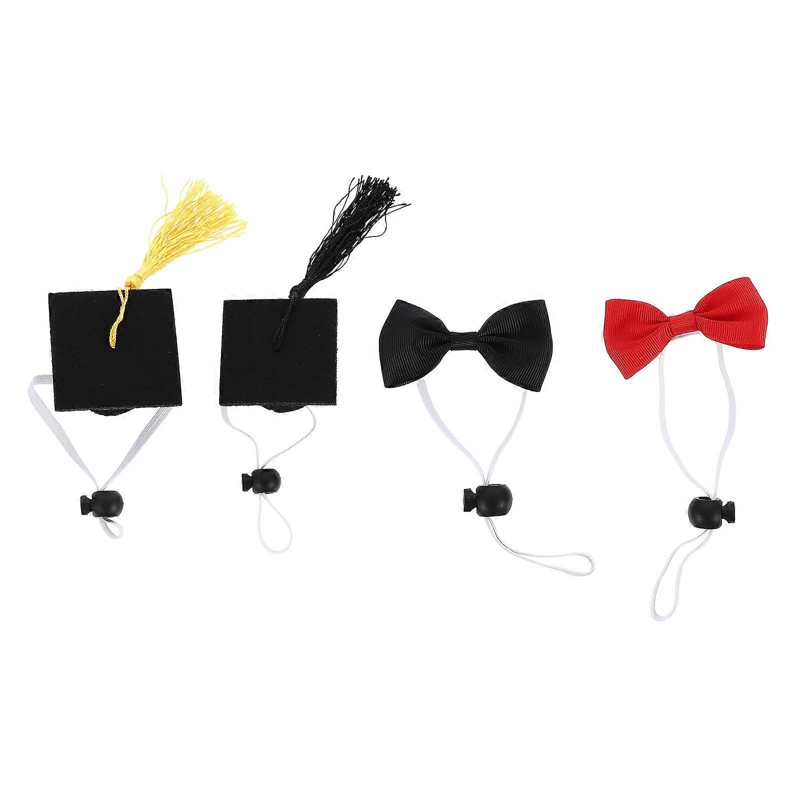 Pet Graduation Cap Set with Neck Tie for 8Pcs Dogs and Cats