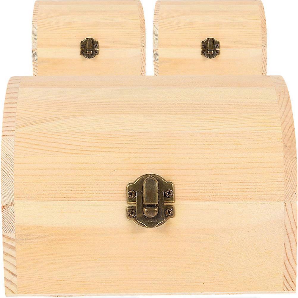 Blank Design Wood Boxes For Craft Room And Jewelry Storage 9 Pcs Rectangular Khaki Color Containers