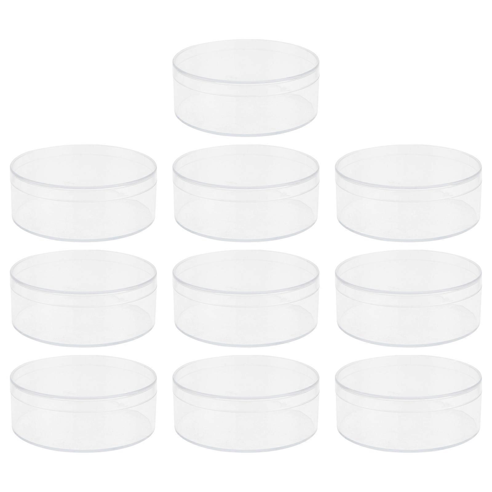 Candy Box Plastic Jewelry Box for Storage Use 10Pcs Transparent Round Case
