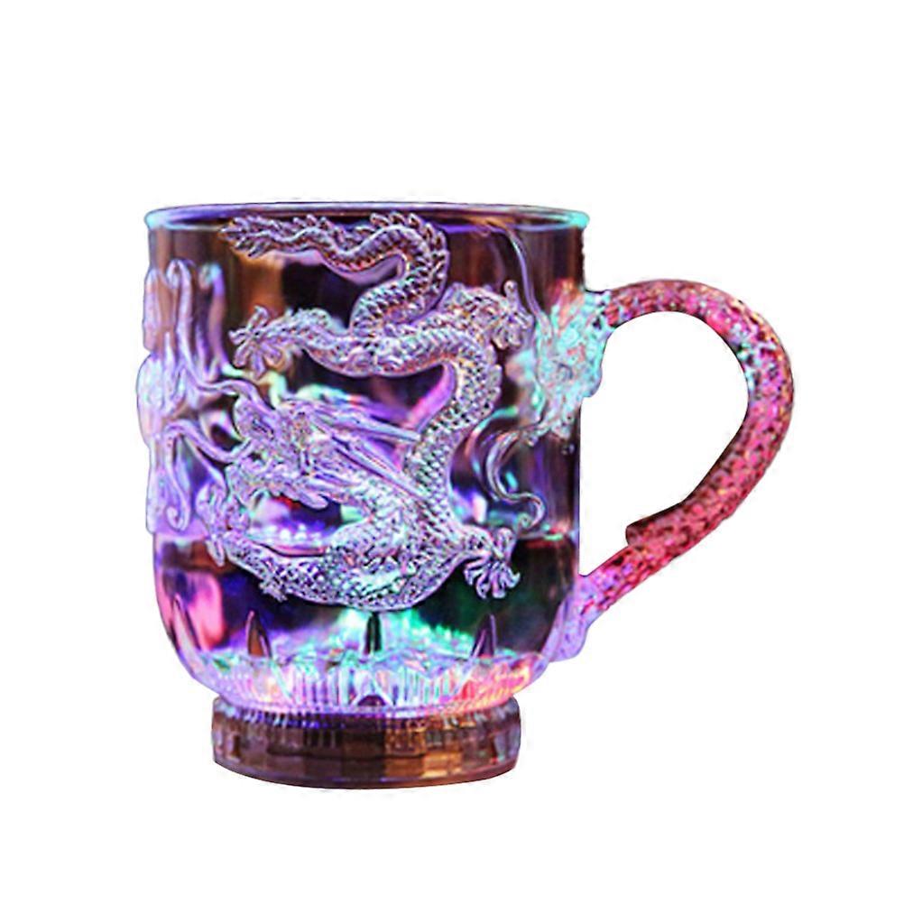 LED Flashing Colorful Acrylic Mug for Drinking Use 2Pcs Induction Cup