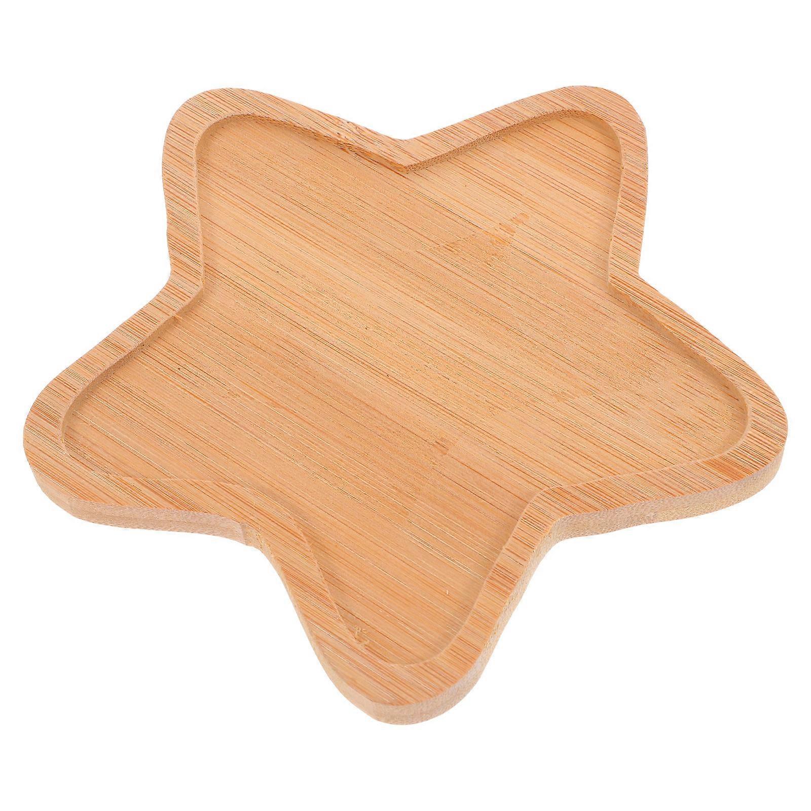 5Pcs Khaki Bamboo Tray for Star Coaster Base DIY Craft Art Projects