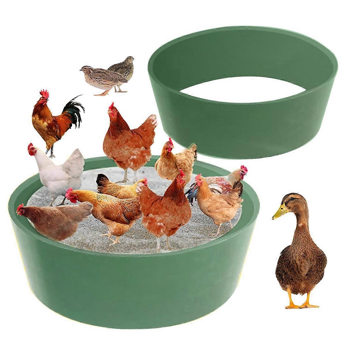 Chicken Dust Bath Tub Bottomless Design Dust Bath for Chickens Chicken Coop Cleaner Container Chicken Coop Gray