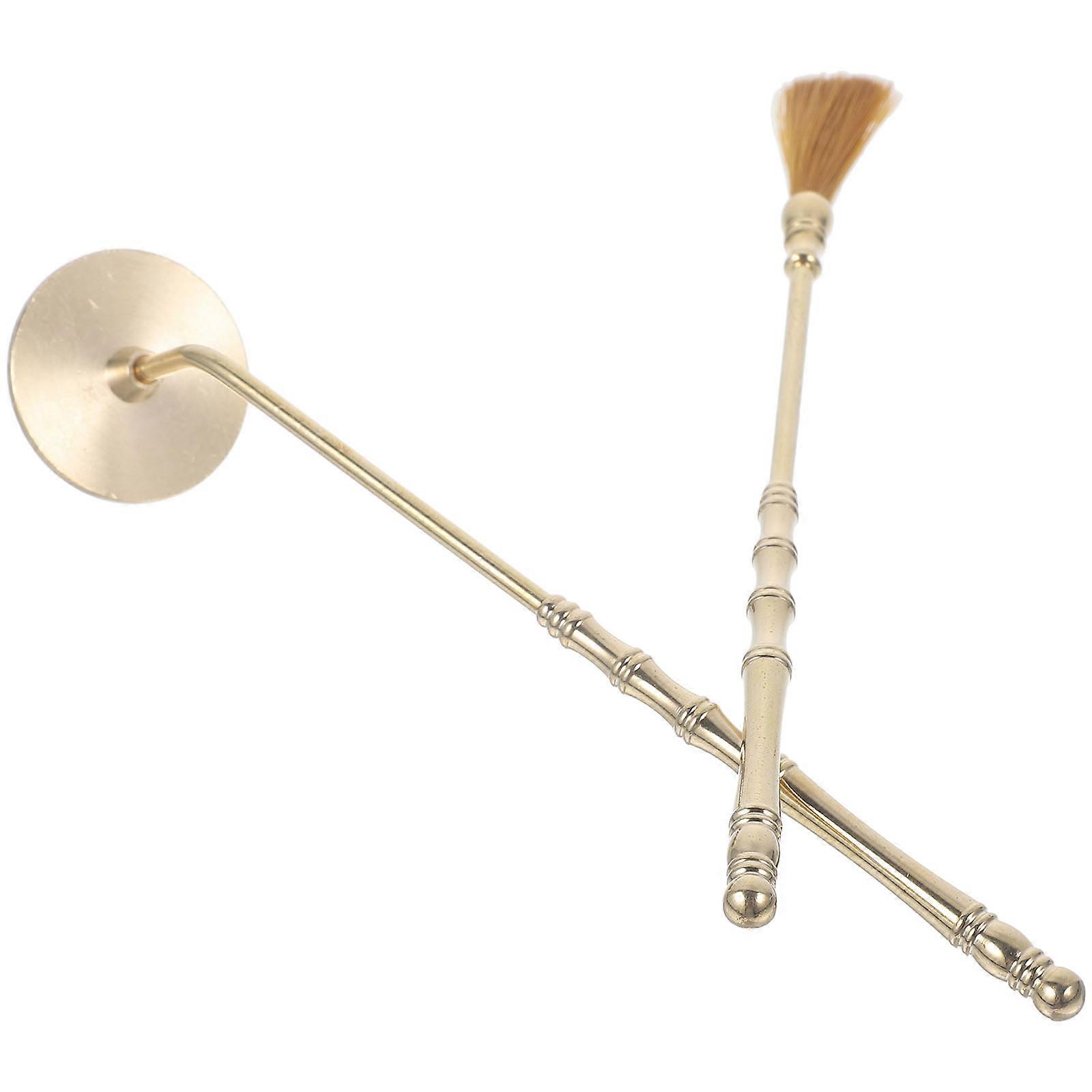 Golden Incense Ash Brush Set for Cleaning 2Sets Copper Press Tool