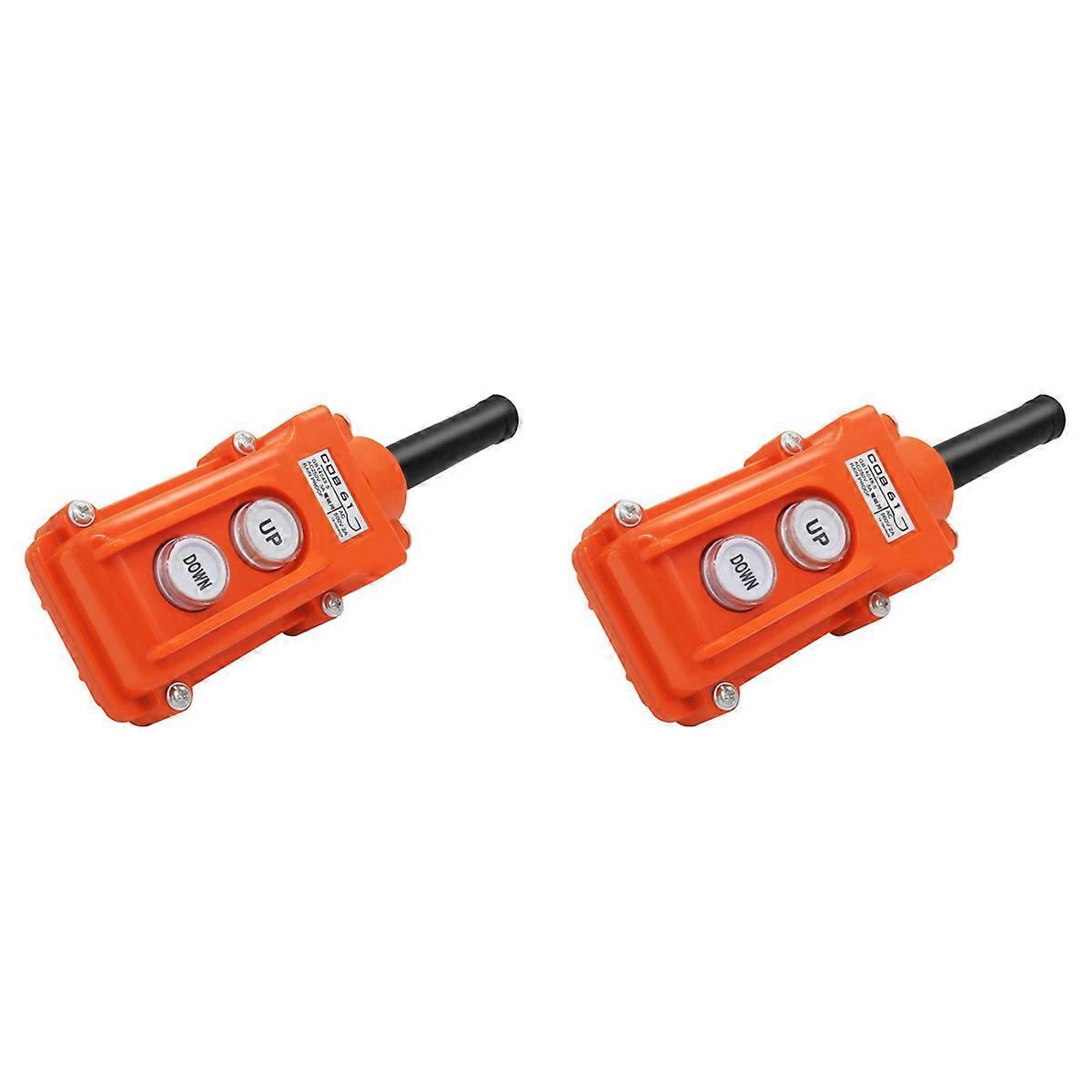 2X Rain Proof Up-Down Switch Control Station Crane Pendant Hoist Push Button Switch Momentary COB61-