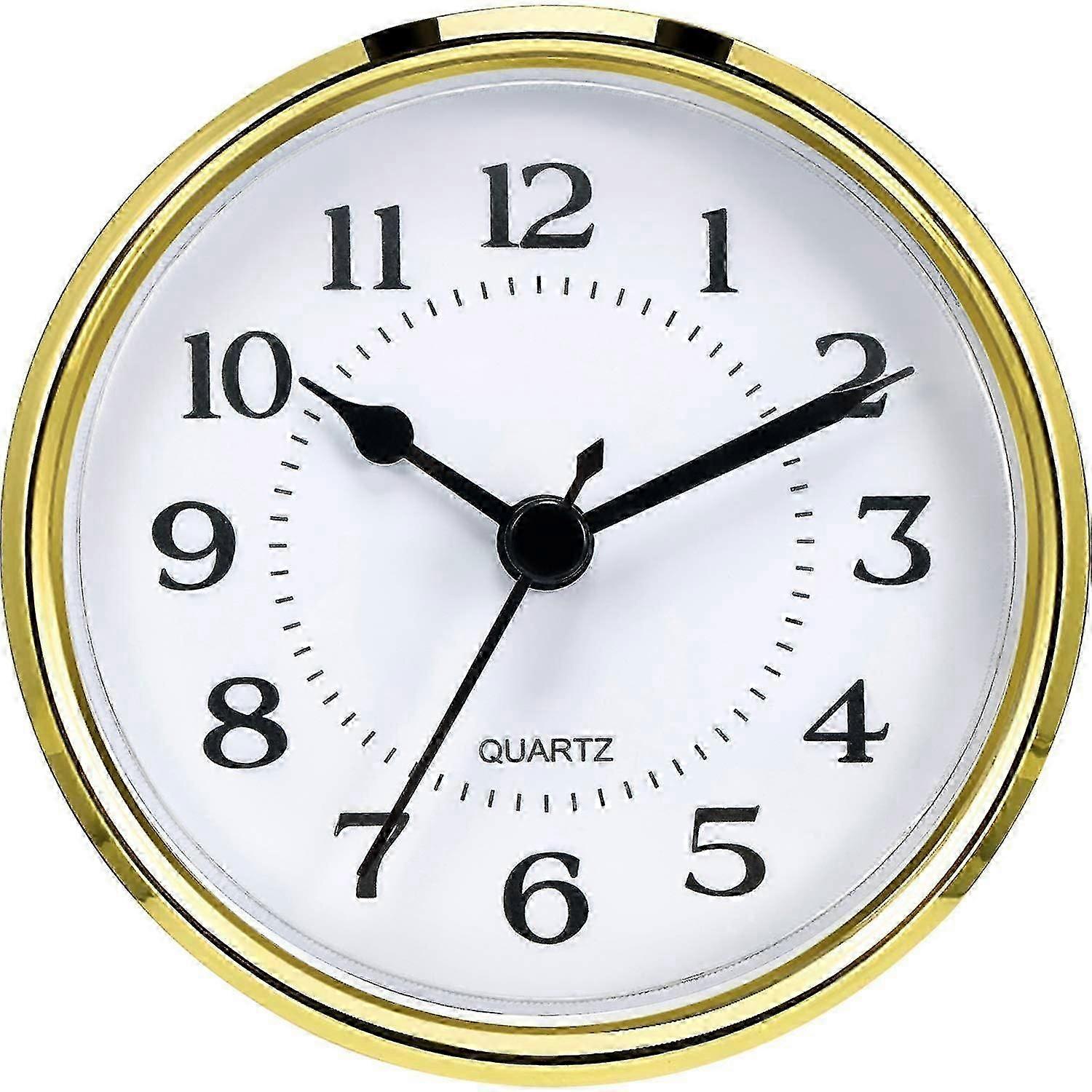 3-1/2 Inch (90 Mm) Quartz Clock Fit-up/insert With Arabic Numeral, Quartz Movement