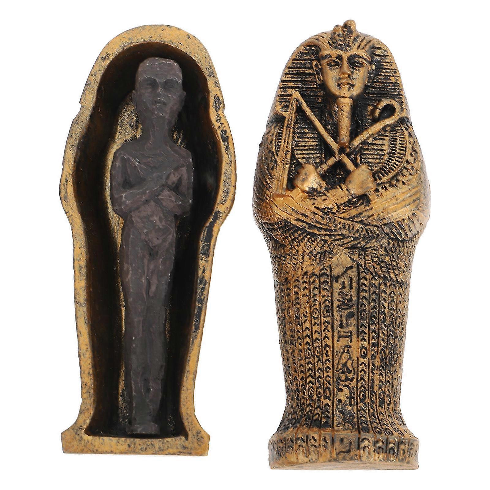 Fish Tank Decoration Resin Egyptian Mummy Model with 2Sets