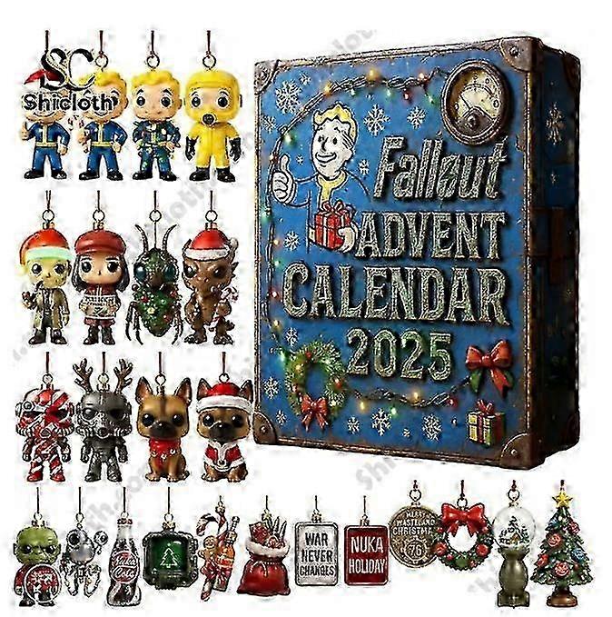 Fallout Themed Advent Calendar Blind Box with Unique Acrylic Christmas Tree Decorations 25-26