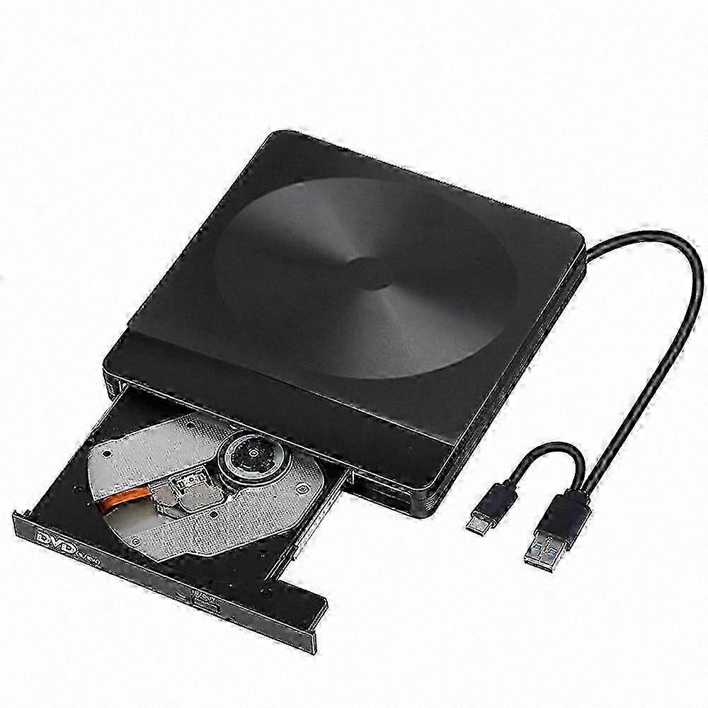 External 3D Blu-ray DVD Writer, Portable Optical Drive with USB 3.0 and Type-C, Wide System Compatibility for Windows XP/7/8/10 and MacOS, Plug-and-Pl