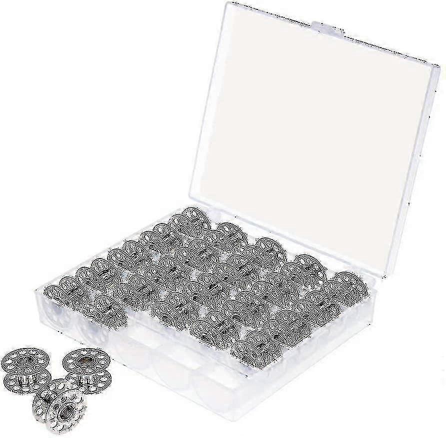 25 Piece Stainless Steel Grid Wire Spool Set Clear Plastic Sewing Thread Spool
