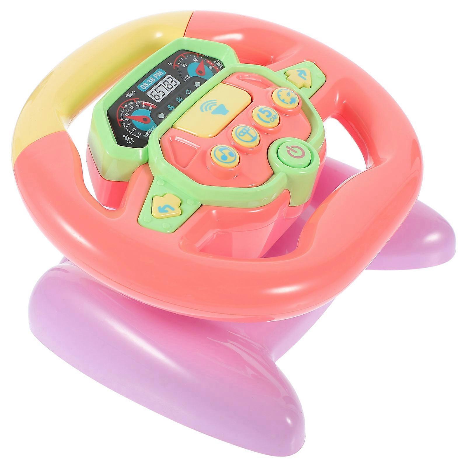 Steering Wheel Toy for Kids Blue Plastic Simulation Driving Educational Plaything