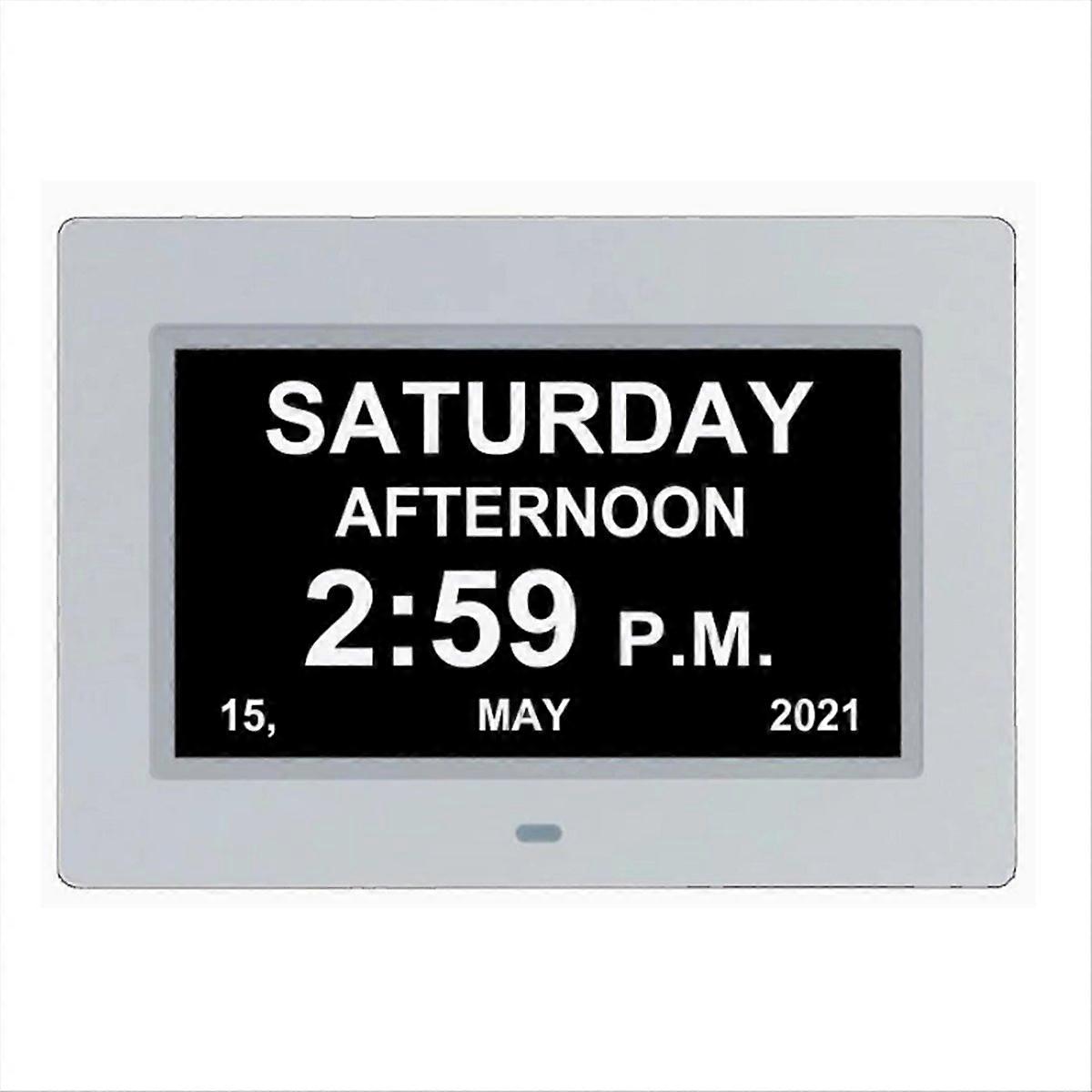 7 Inch Digital Calendar Alarm Clock P o Frame Media Player,Large Dementia Alzheimers Clock