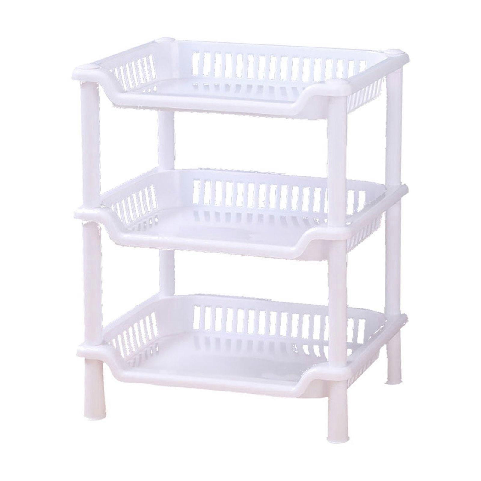 3-Tier Kitchen Storage Rack, Plastic Organizer for Kitchen & Bathroom, Multifunctional Sorting Rack, Compatible with YOBOLK