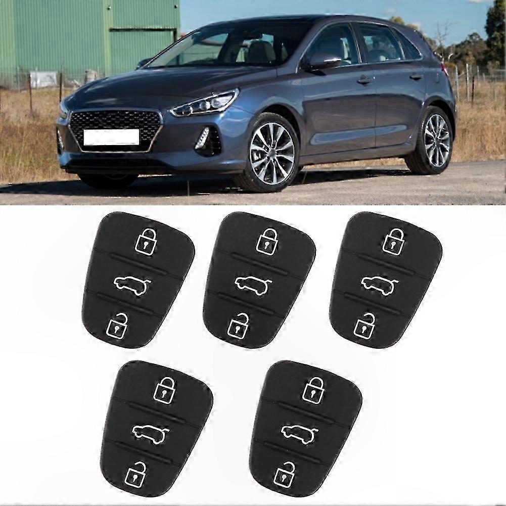 3-Button Rubber Key Shell Set for  and  Vehicles (5 Pieces, No Lettering)