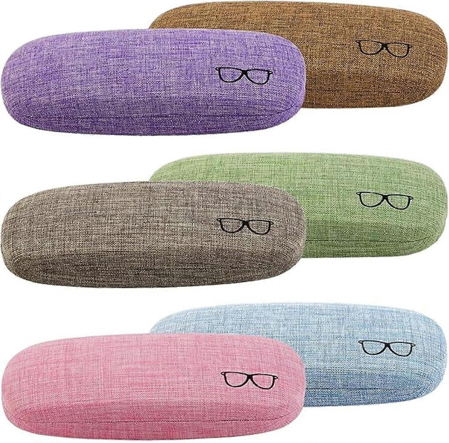 Eyeglasses Case,(6 Piece) Unisex Hard Shell Eyeglasses Cases Protective Case For