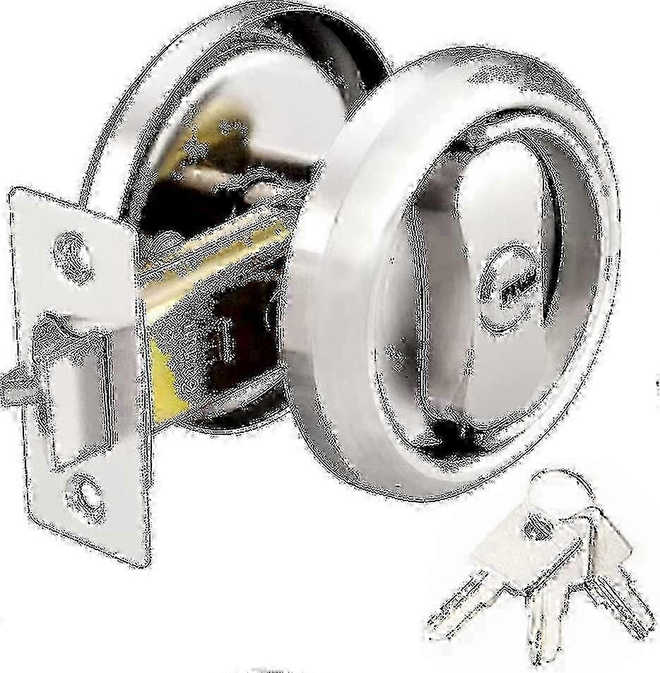 3つのキー付きラウンドポケットドアロック、304ステンレス鋼-寝室、キッチン、バスルーム、ランドリーに適しています-密山