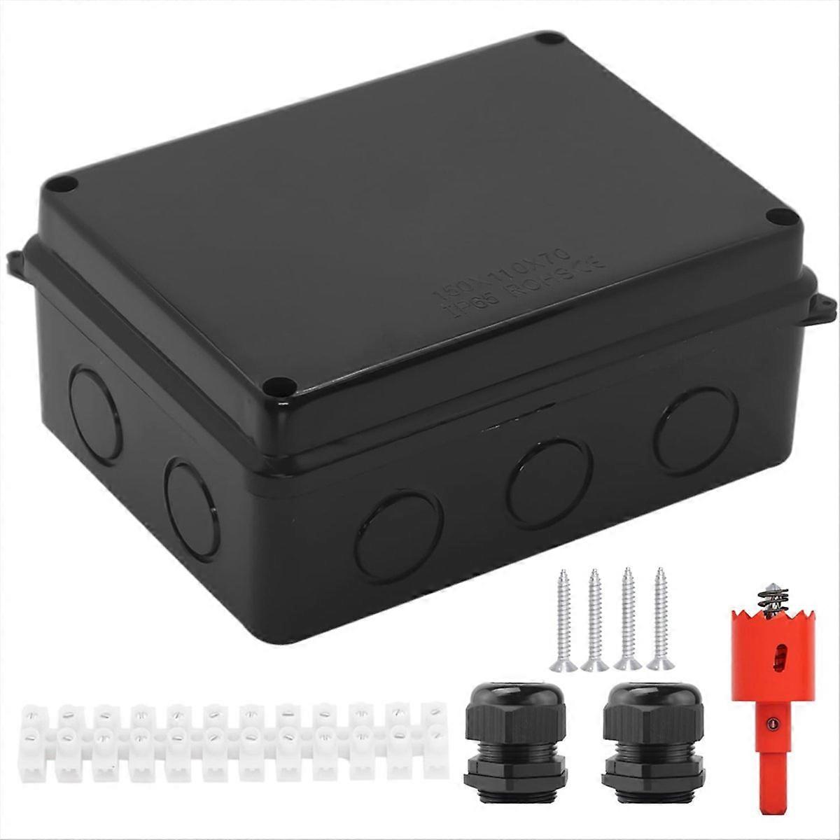 Electrical Box, Outdoor Waterproof Box IP65 Junction Box Black