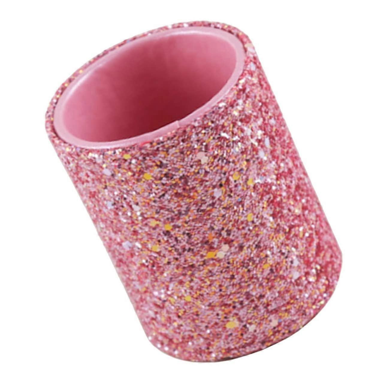 Makeup Storage Box With Brush Holder And Pen Container Pink For Vanity Case And Cupboard Storage