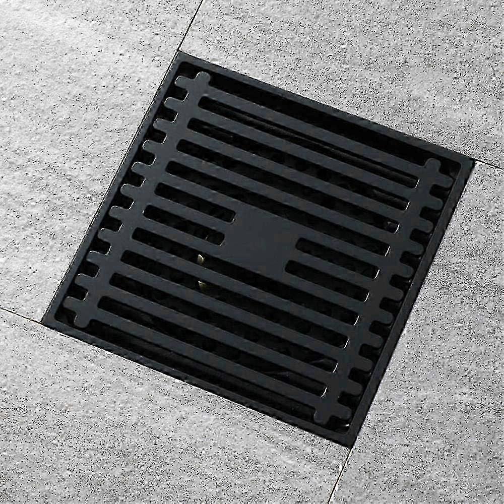 Brass Black Square Shower Drain with Removable Grate Cover 2025