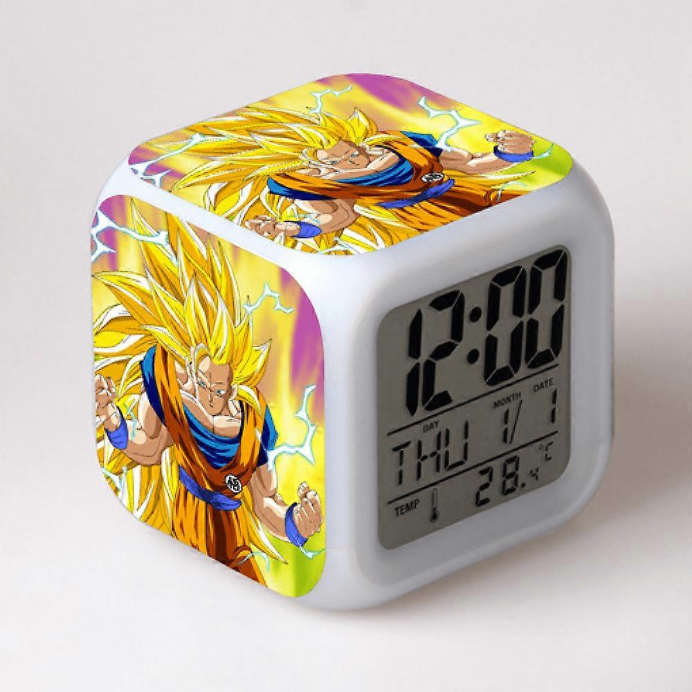 LED Alarm Clock with Dragon Ball Pattern, Glowing Digital Table Clock for Kids Adults, Creative Colorful Gift - Compatible with HTNL#791