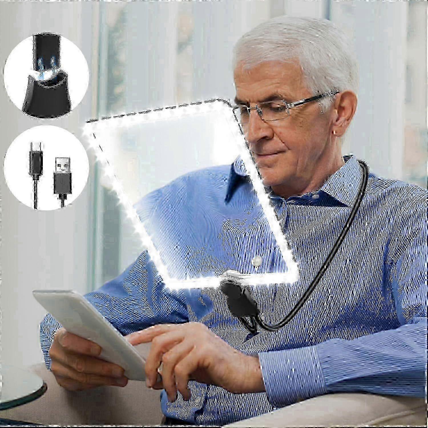 Hands-Free  Reading Magnifier Lamp with Bright Light & 5X Large Lens Design