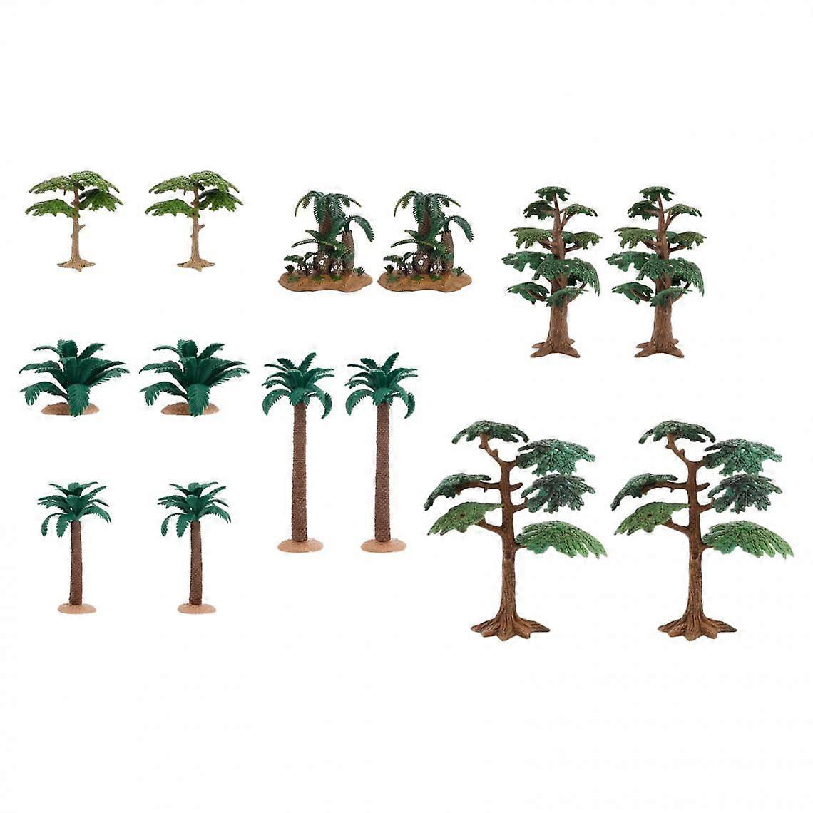 14pcs Patrón mixto Tree Railroad Park Sand Table Layout