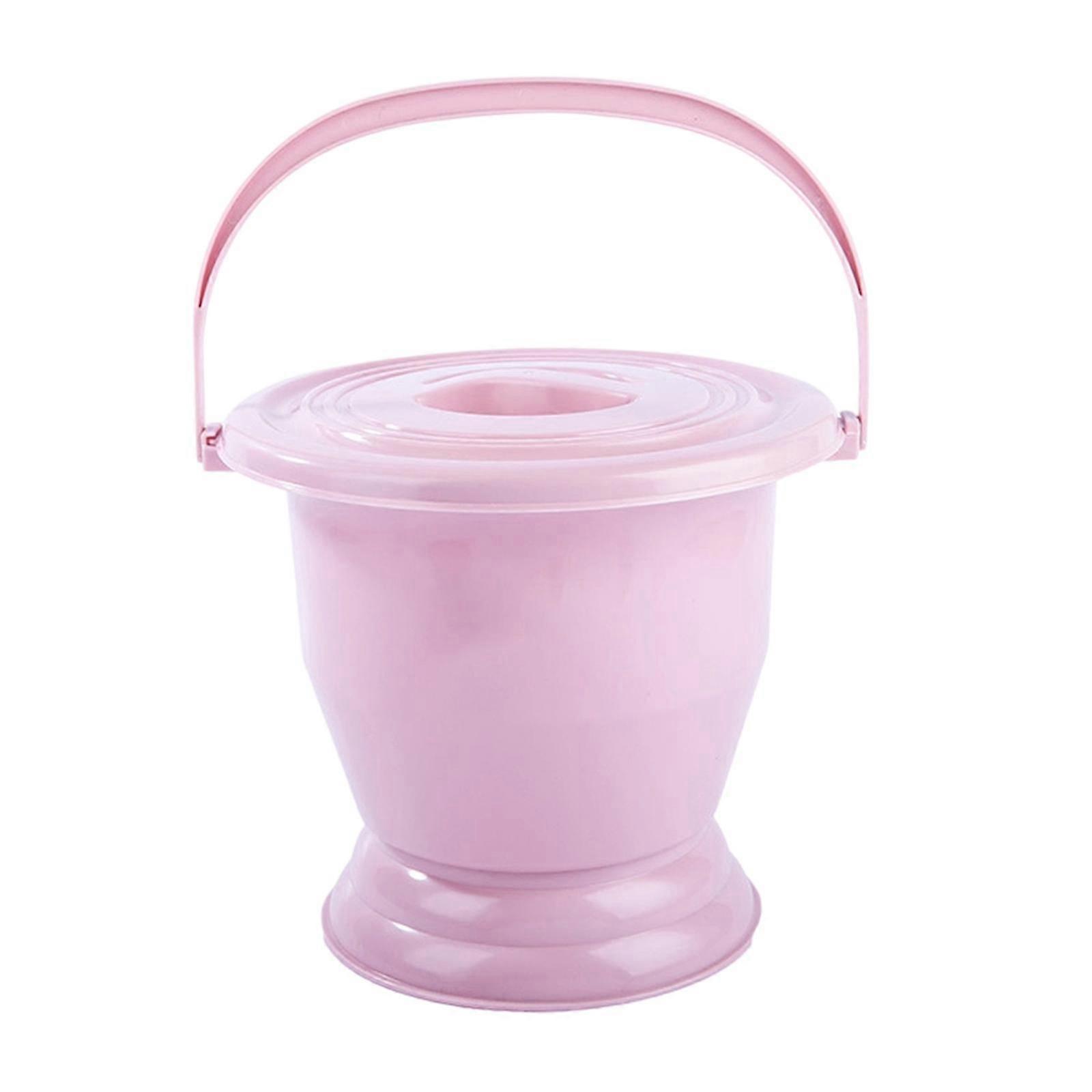 Spittoon with Lid and Handle Portable Bedpan Non Slip Bedside Commode Bucket