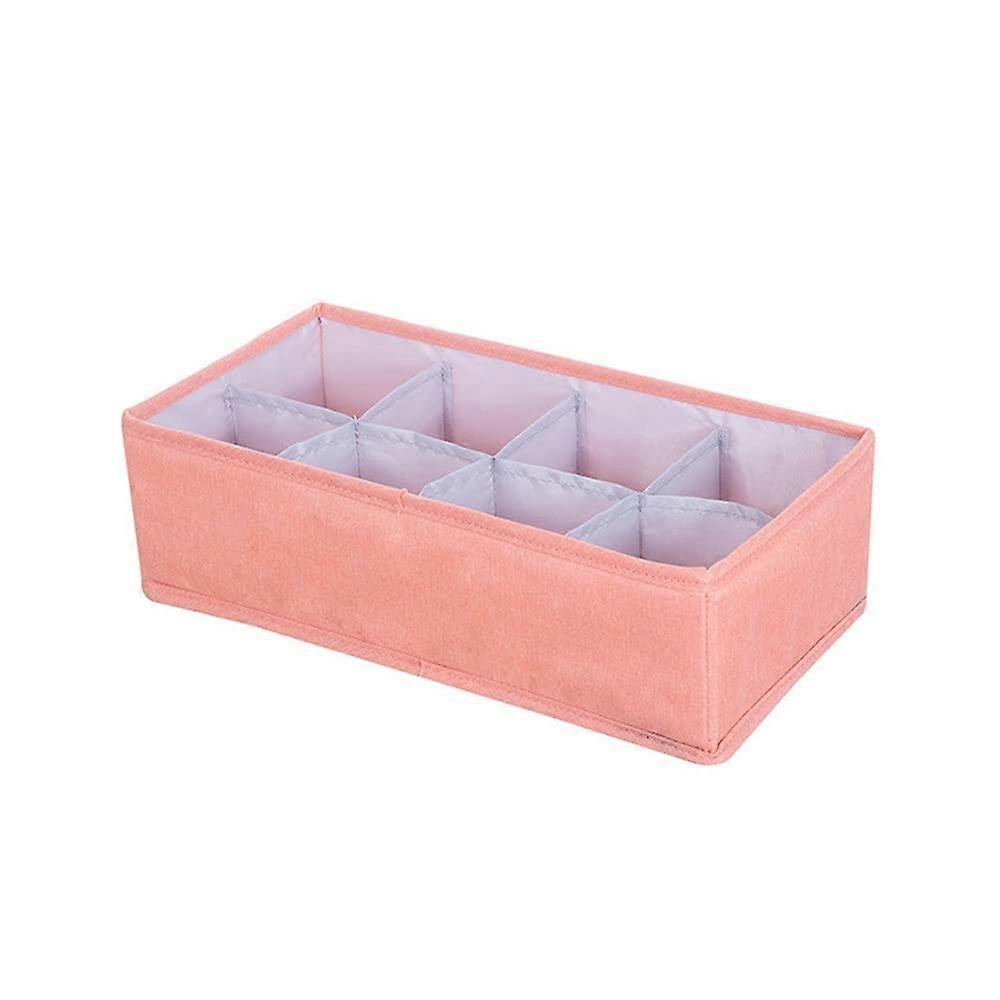 Storage Boxes, 2Pcs Tie Organisers, 8Cell Underwear and Sock Storage Box for Clothes and Ties, Gray/Pink, One Size