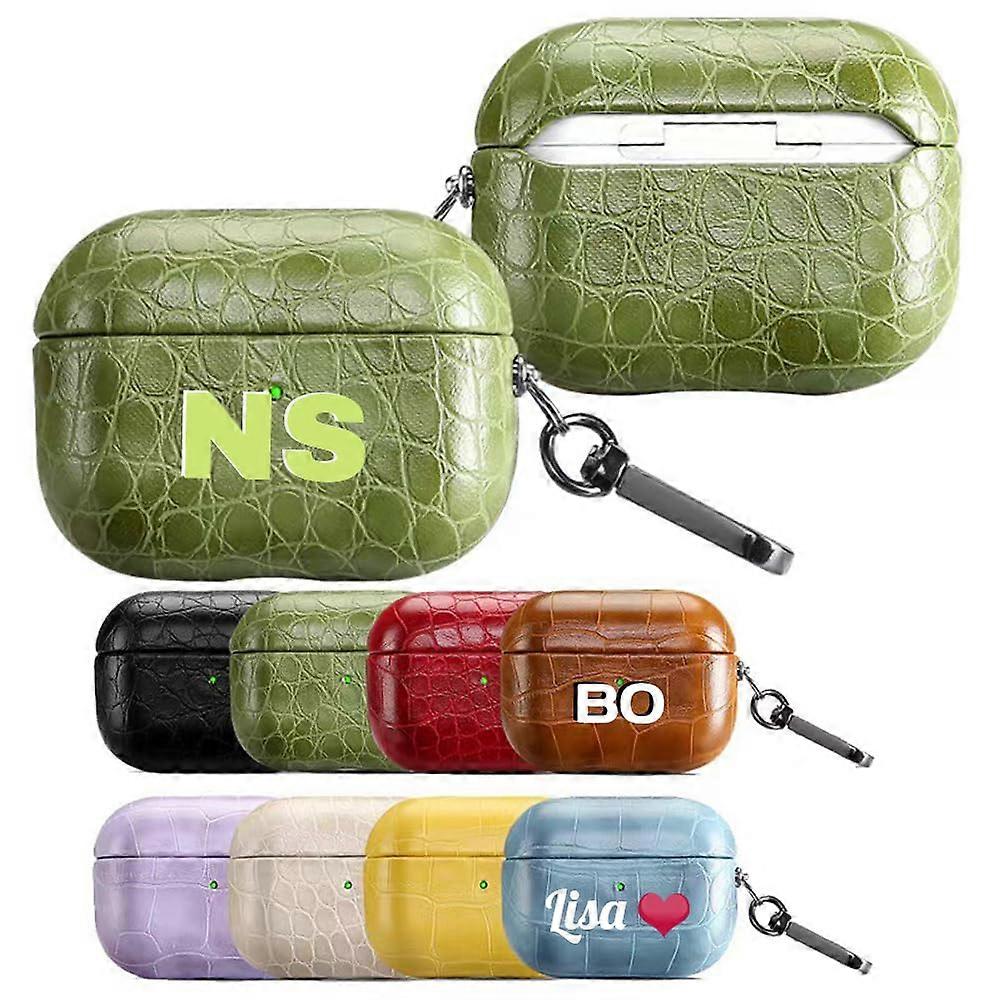 Case Custom Name  1st4th Gen And Pro, Crocodile Leather Cover, Carabiner Keychain